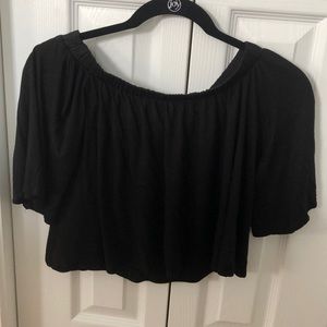 Off The Shoulder Black Crop Top